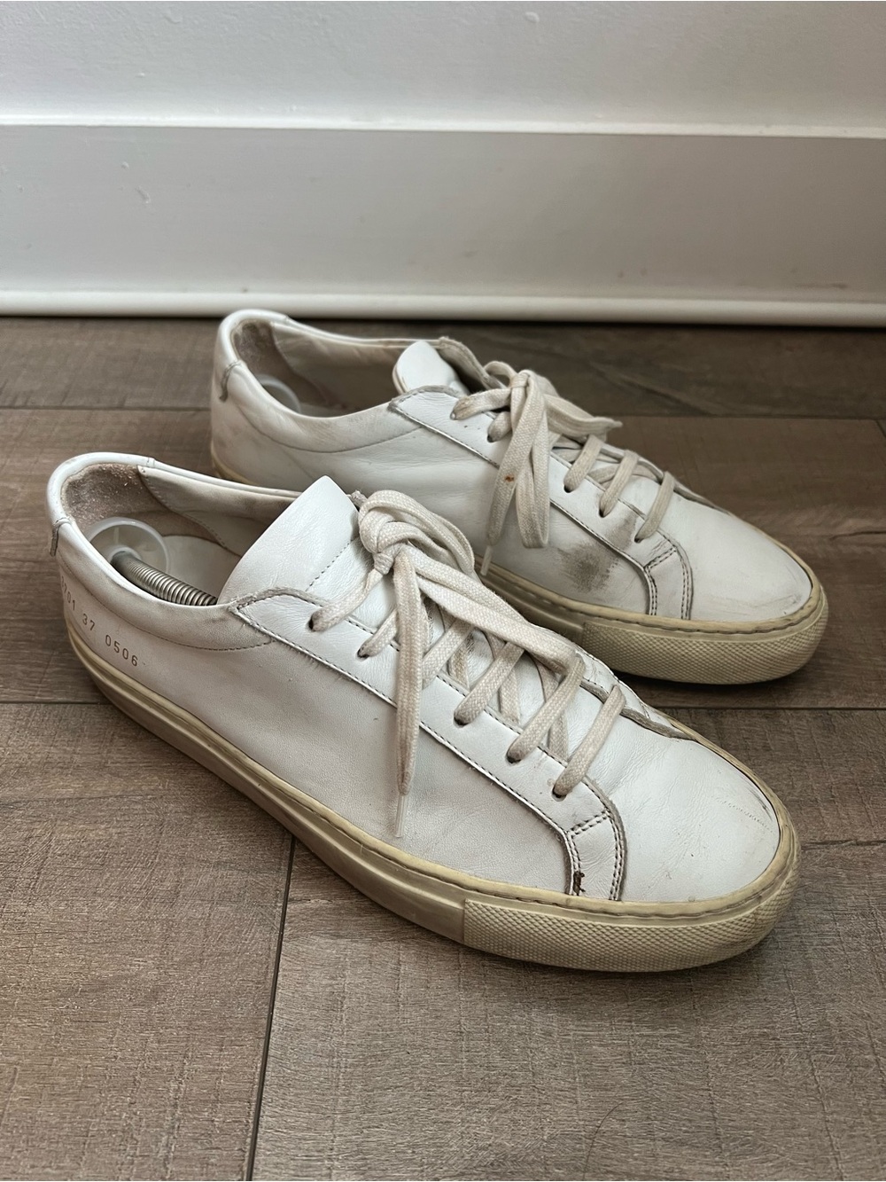 Common Projects Achilles White Leather Low-Top Sneakers Classic Casual Shoes 37